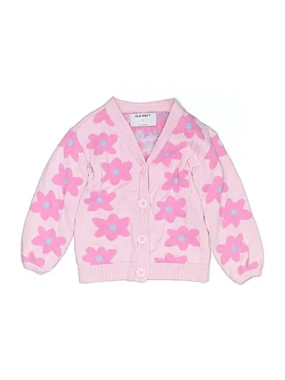 Pre-owned Old Navy Kids' Cardigan Sweater In Pink