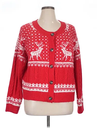 Pre-owned Old Navy Cardigan Sweater In Red