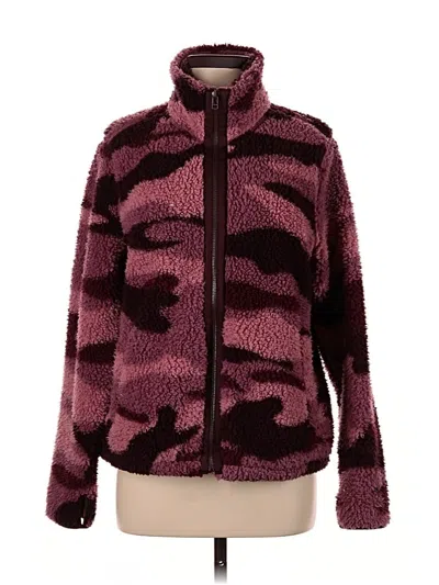 Pre-owned Old Navy Faux Fur Jacket In Burgundy