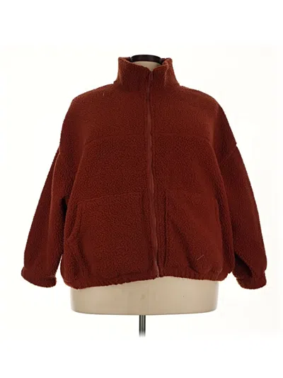 Pre-owned Old Navy Faux Fur Jacket In Burgundy