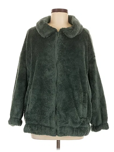Pre-owned Old Navy Faux Fur Jacket In Green
