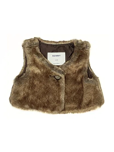 Pre-owned Old Navy Babies' Faux Fur Vest In Brown