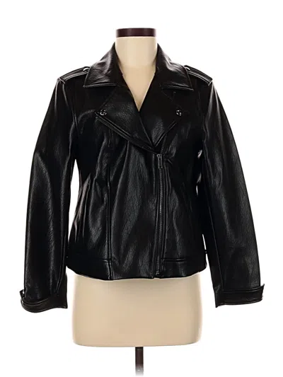 Pre-owned Old Navy Faux Leather Jacket In Black