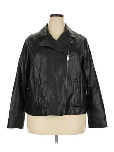 Pre-owned Old Navy Faux Leather Jacket In Black