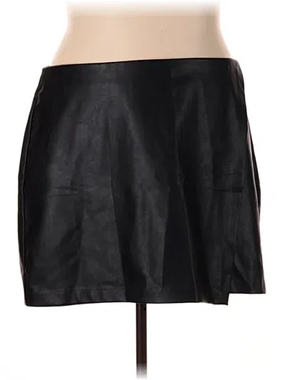 Old Navy Faux Leather Skirt In Black