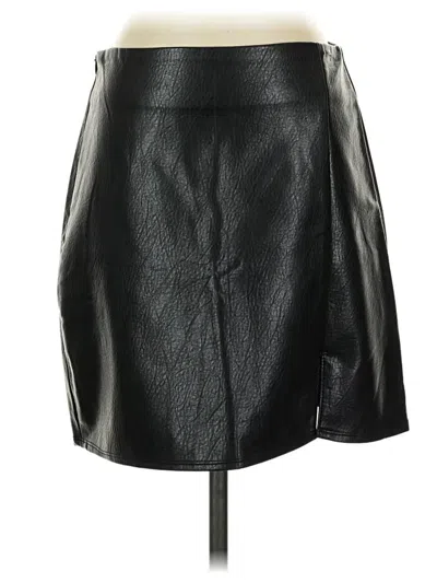 Old Navy Faux Leather Skirt In Black