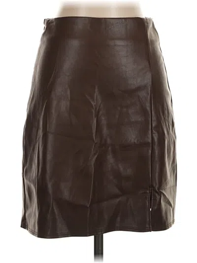 Pre-owned Old Navy Faux Leather Skirt In Brown