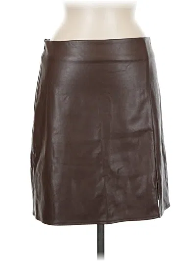 Pre-owned Old Navy Faux Leather Skirt In Brown