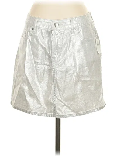 Old Navy Faux Leather Skirt In Silver