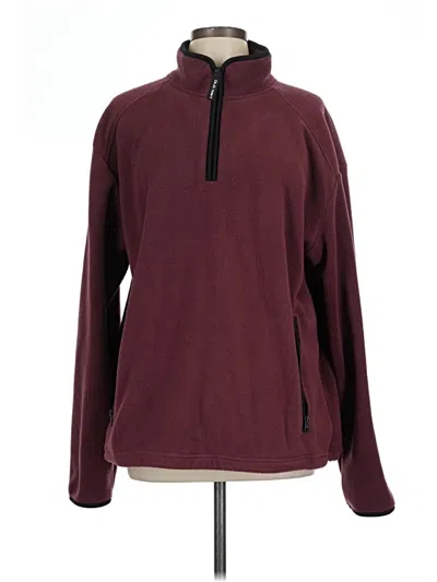 Pre-owned Old Navy Fleece Jacket In Burgundy