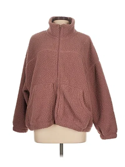 Pre-owned Old Navy Fleece Jacket In Burgundy
