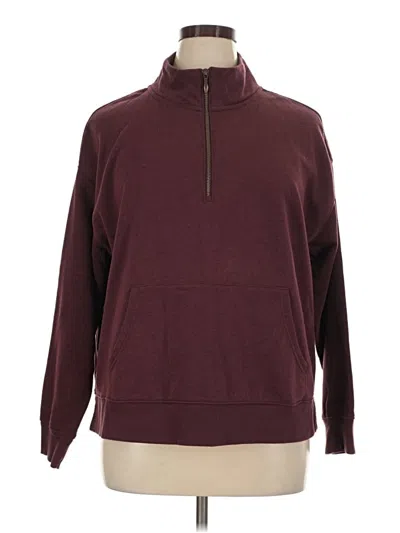 Pre-owned Old Navy Fleece Jacket In Burgundy