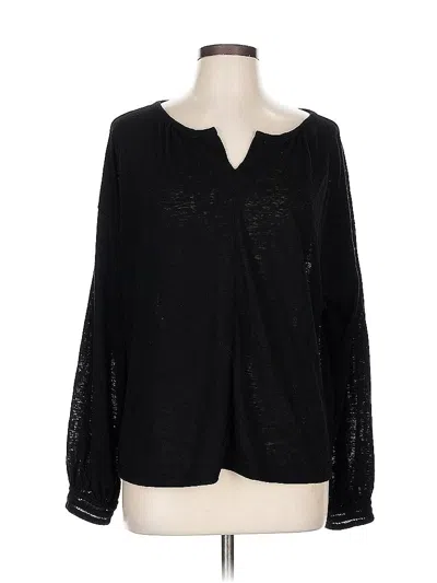 Pre-owned Old Navy Long Sleeve Blouse In Black