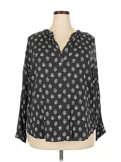 Pre-owned Old Navy Long Sleeve Blouse In Black