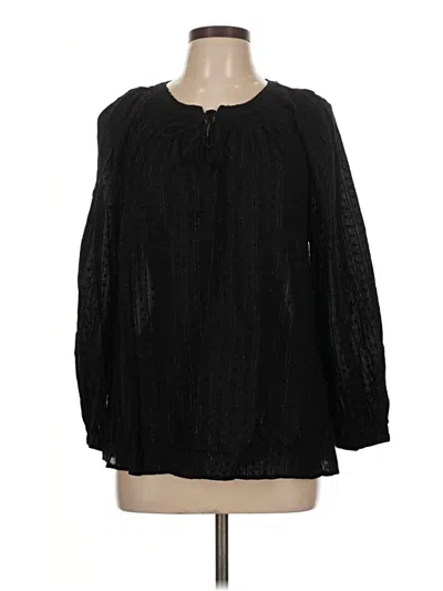 Pre-owned Old Navy Long Sleeve Blouse In Black