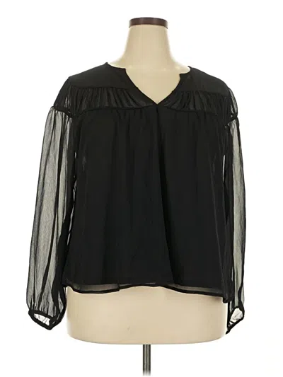 Pre-owned Old Navy Long Sleeve Blouse In Black