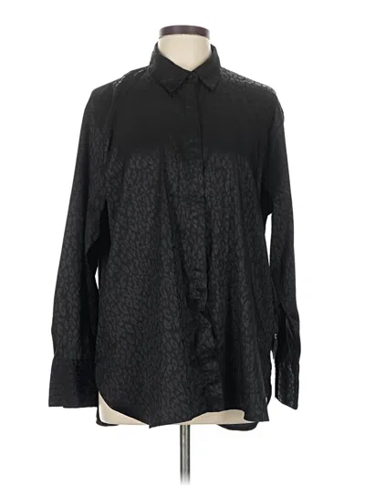 Pre-owned Old Navy Long Sleeve Blouse In Black