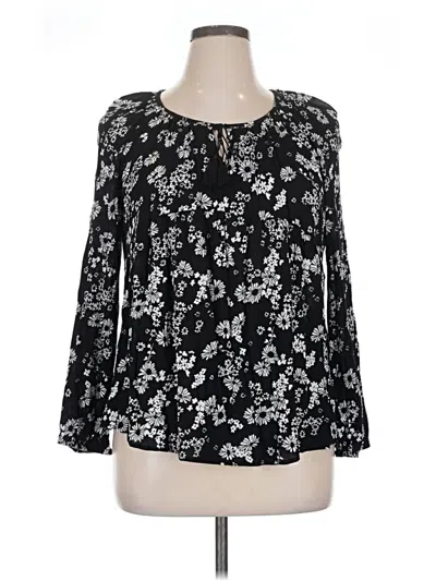 Pre-owned Old Navy Long Sleeve Blouse In Black