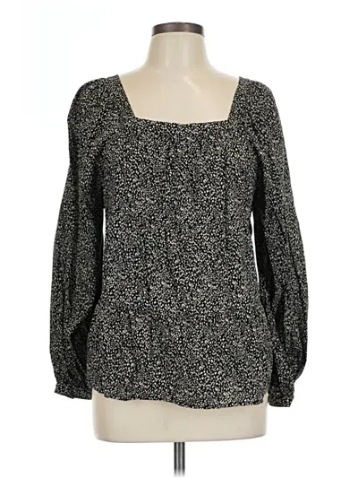 Pre-owned Old Navy Long Sleeve Blouse In Black