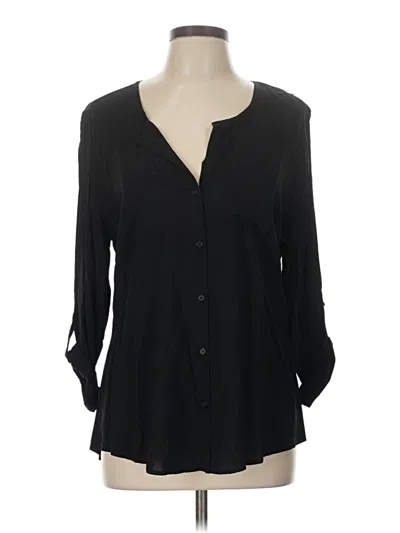 Pre-owned Old Navy Long Sleeve Blouse In Black