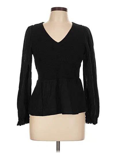 Pre-owned Old Navy Long Sleeve Blouse In Black