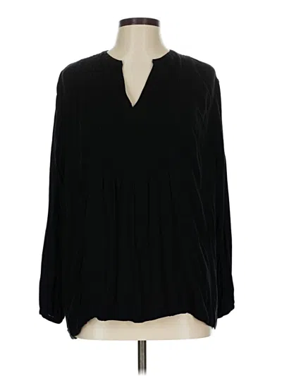 Pre-owned Old Navy Long Sleeve Blouse In Black
