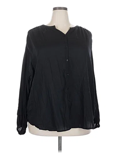 Pre-owned Old Navy Long Sleeve Blouse In Black
