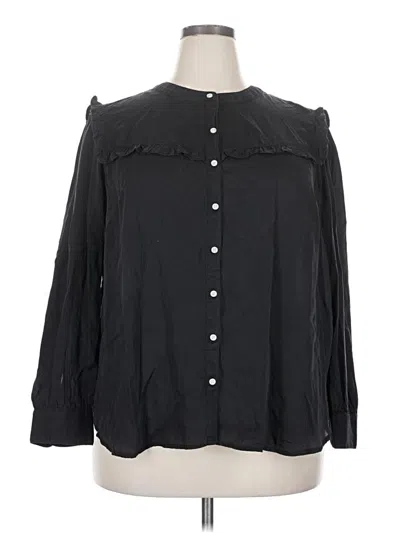 Pre-owned Old Navy Long Sleeve Blouse In Black