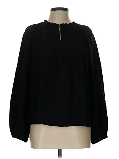 Pre-owned Old Navy Long Sleeve Blouse In Black