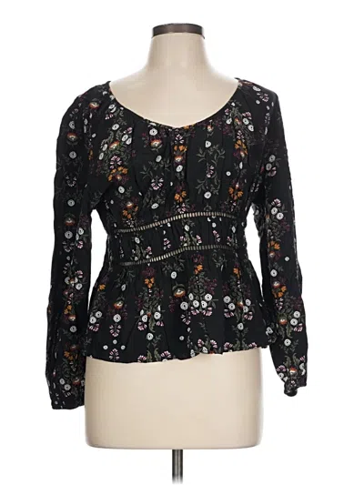 Pre-owned Old Navy Long Sleeve Blouse In Black