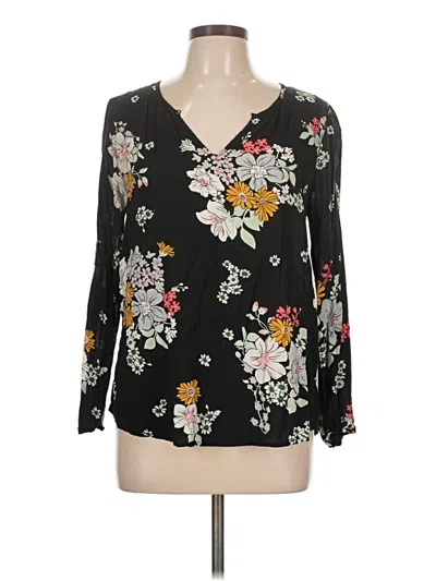 Pre-owned Old Navy Long Sleeve Blouse In Black