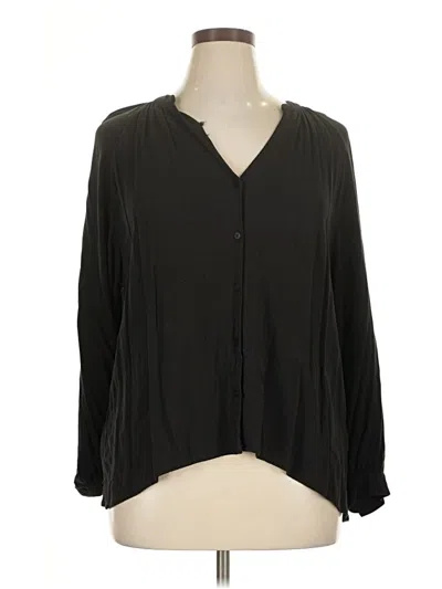 Pre-owned Old Navy Long Sleeve Blouse In Black