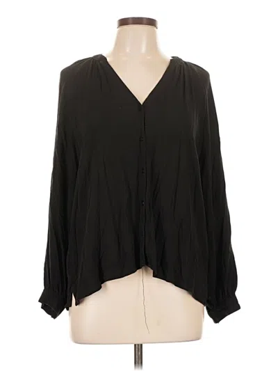 Pre-owned Old Navy Long Sleeve Blouse In Black