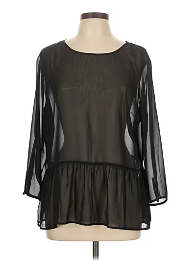 Pre-owned Old Navy Long Sleeve Blouse In Black