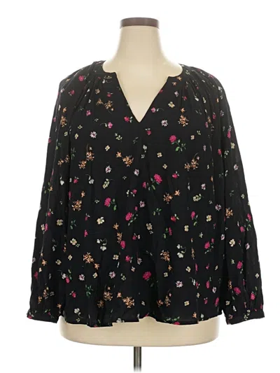 Pre-owned Old Navy Long Sleeve Blouse In Black