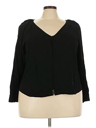 Pre-owned Old Navy Long Sleeve Blouse In Black