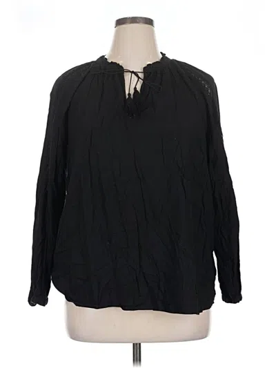 Pre-owned Old Navy Long Sleeve Blouse In Black
