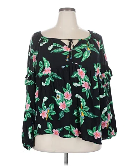 Pre-owned Old Navy Long Sleeve Blouse In Black