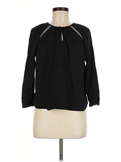 Pre-owned Old Navy Long Sleeve Blouse In Black