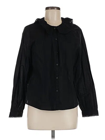 Pre-owned Old Navy Long Sleeve Blouse In Black