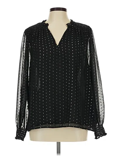 Pre-owned Old Navy Long Sleeve Blouse In Black