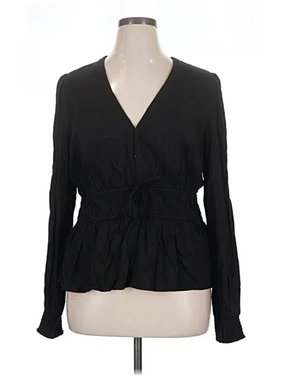 Old Navy Long Sleeve Blouse In Black