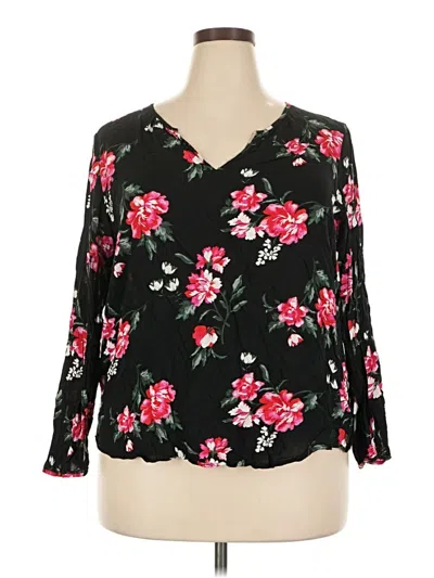 Pre-owned Old Navy Long Sleeve Blouse In Black