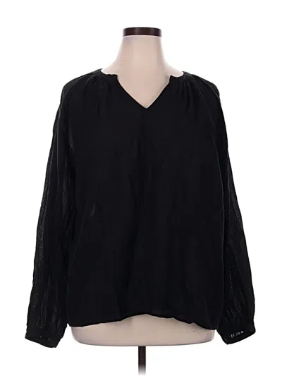 Pre-owned Old Navy Long Sleeve Blouse In Black