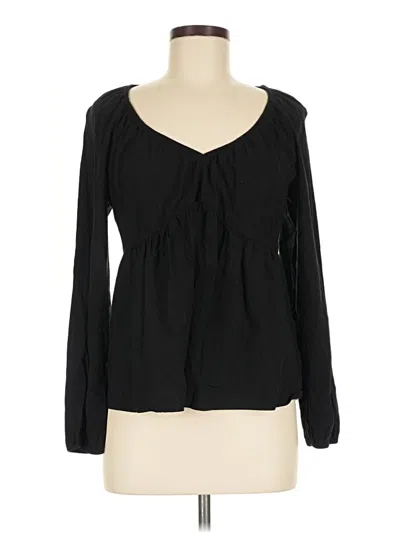 Pre-owned Old Navy Long Sleeve Blouse In Black