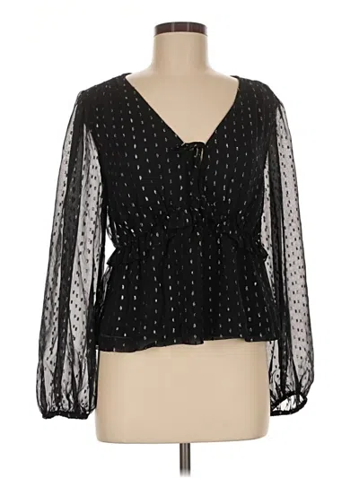 Pre-owned Old Navy Long Sleeve Blouse In Black