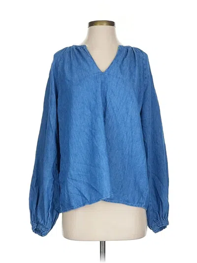 Pre-owned Old Navy Long Sleeve Blouse In Blue