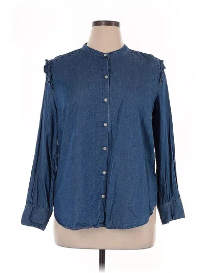 Pre-owned Old Navy Long Sleeve Blouse In Blue