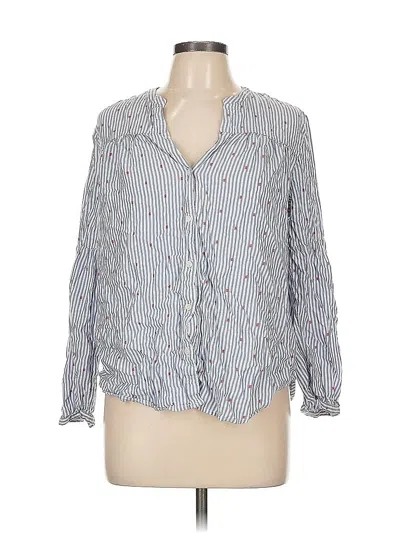 Pre-owned Old Navy Long Sleeve Blouse In Blue