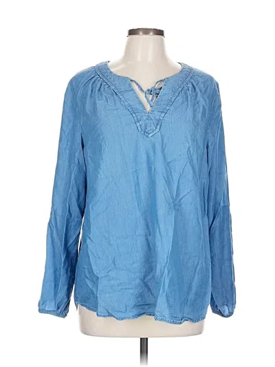 Pre-owned Old Navy Long Sleeve Blouse In Blue